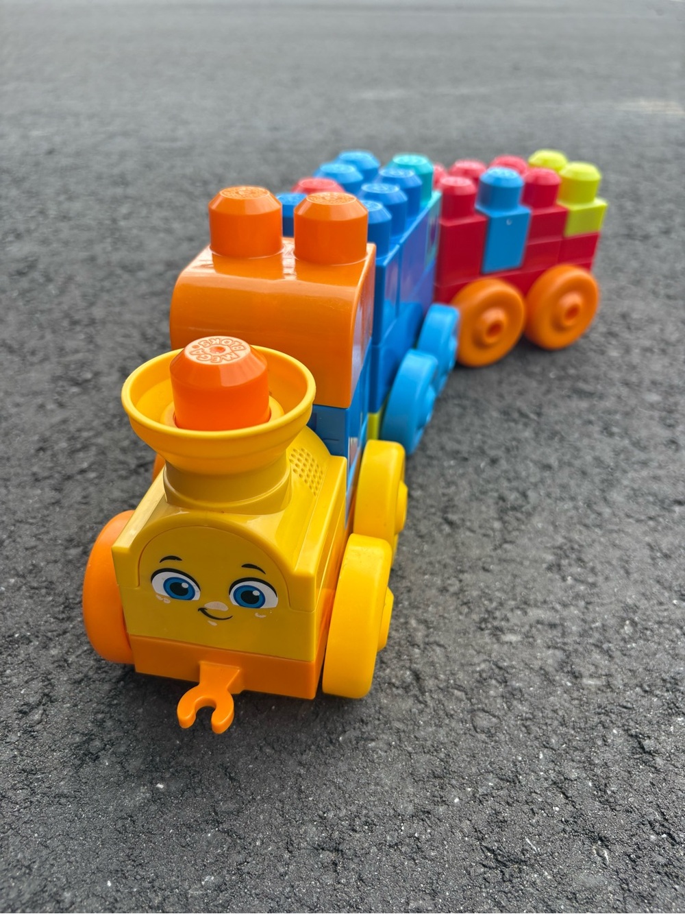 Bright Yellow and Orange Stacking Train Toy - Kids Building Train